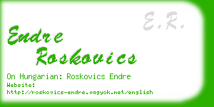 endre roskovics business card